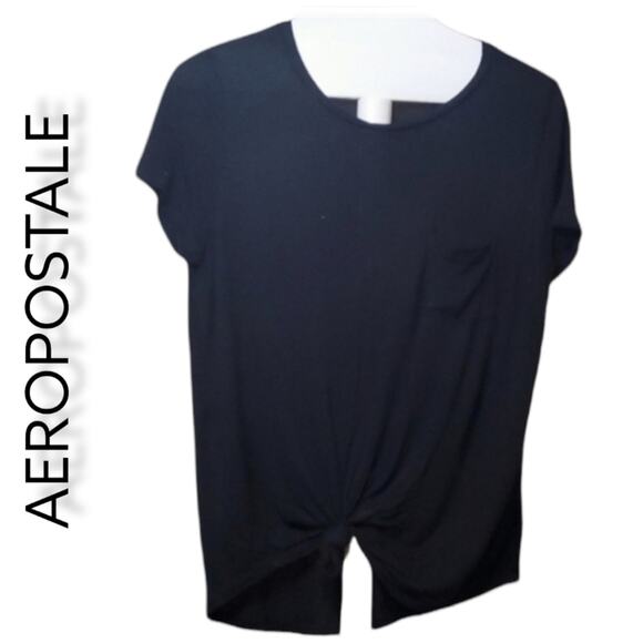 .Aeropostale Seriously Soft Perfect Crew Pocket Tee Size XL Black - Picture 1 of 8